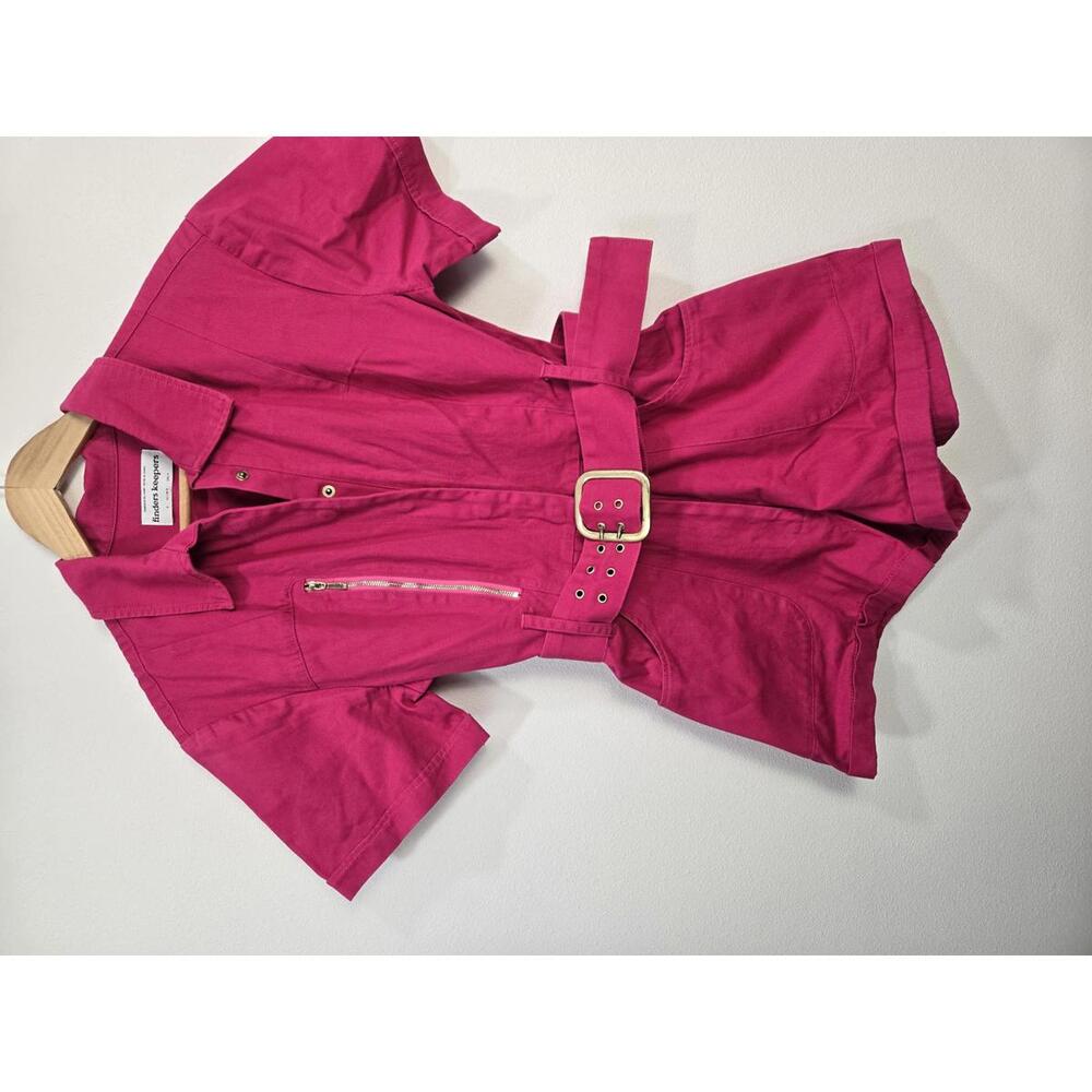 Trendy Pink Utility Romper by Finders Keepers - Size S